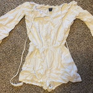 Toxik short white romper; Size M